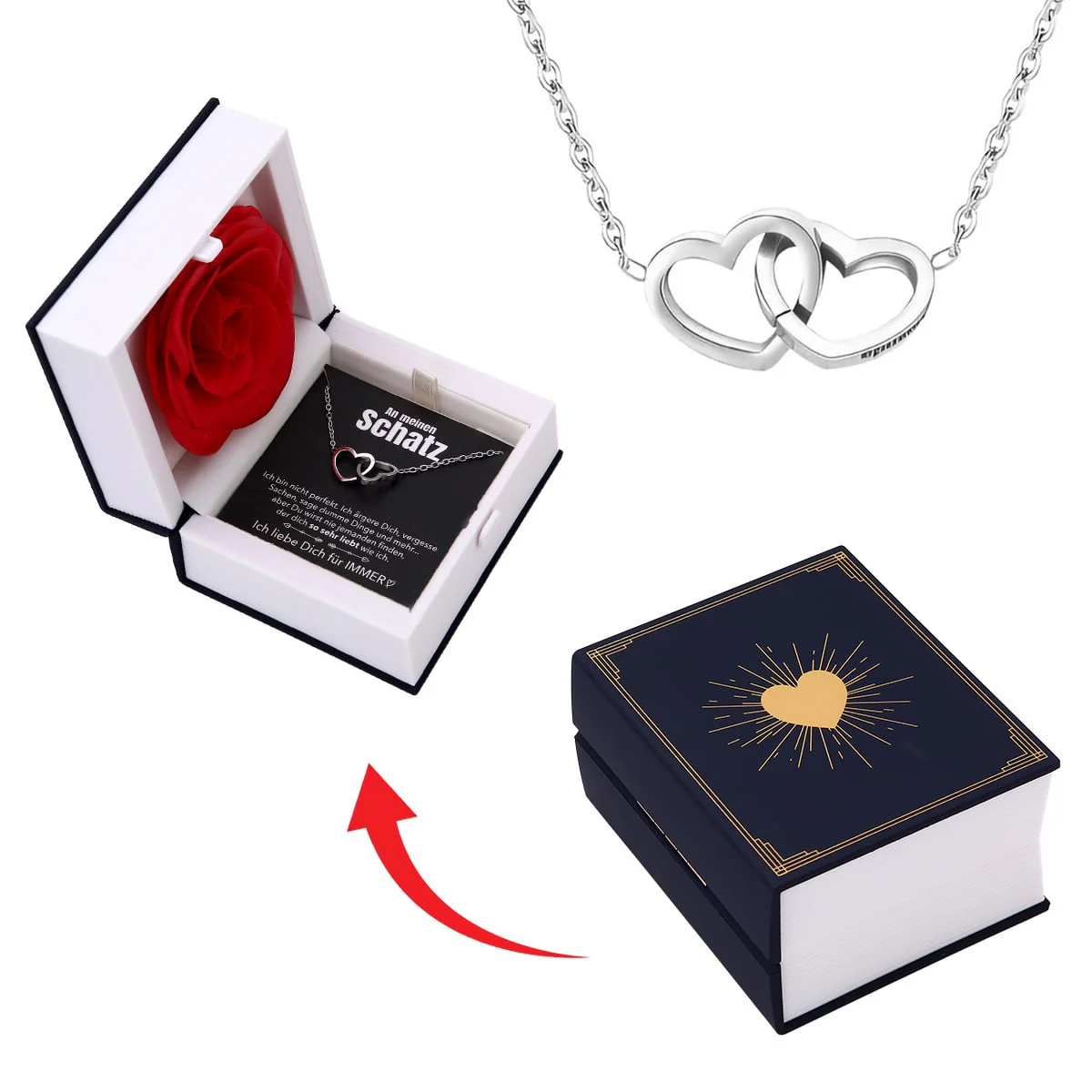 Buch Rosenbox mit Doppelherzkette - Image 14