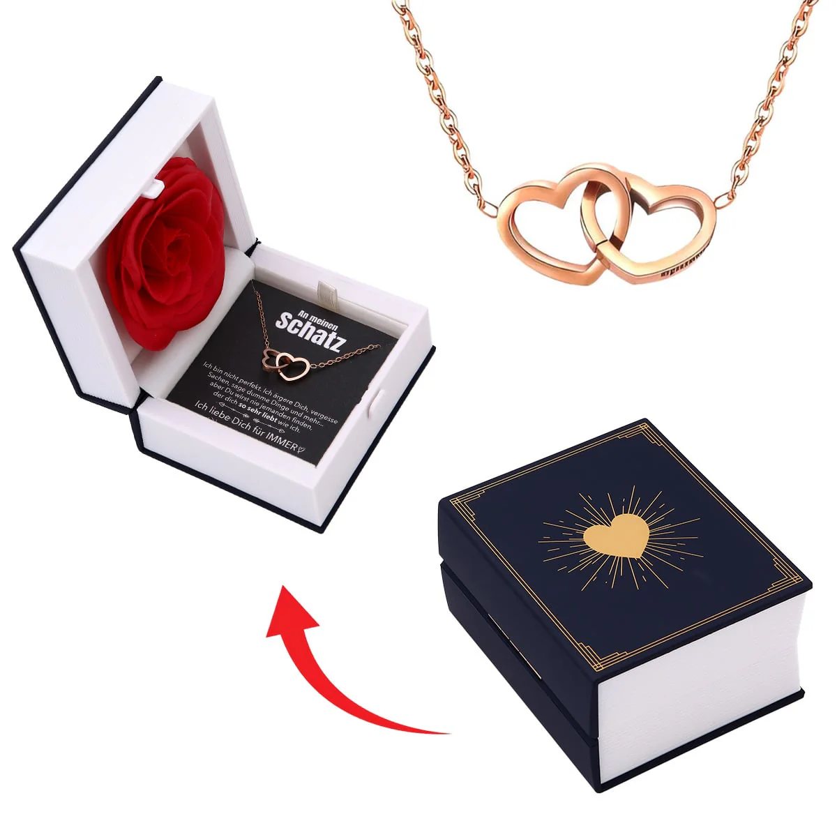 Buch Rosenbox mit Doppelherzkette - Image 15