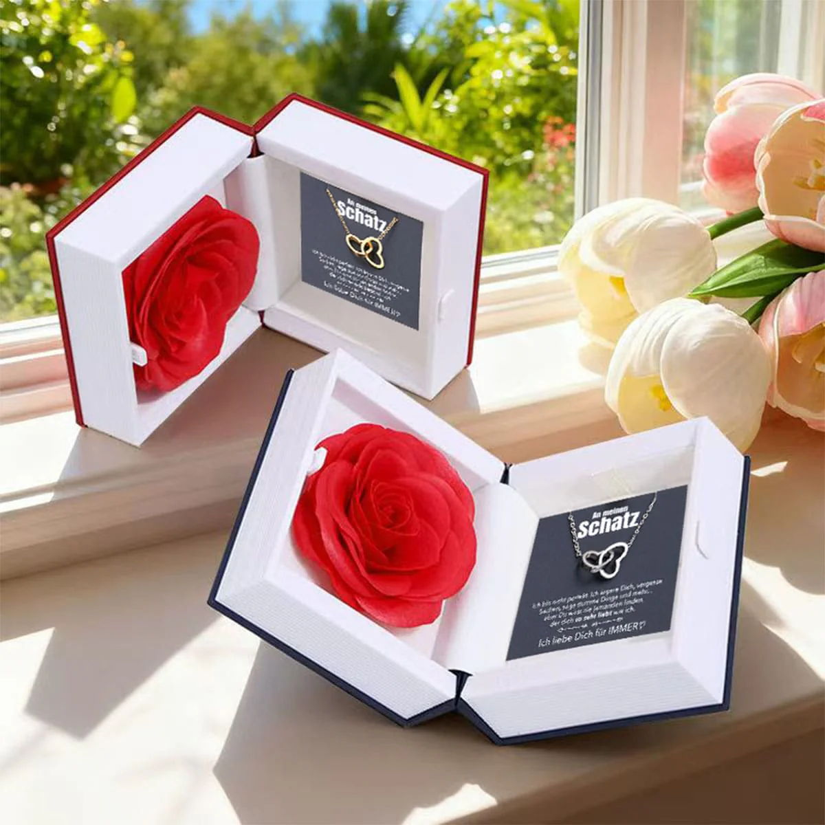 Buch Rosenbox mit Doppelherzkette - Image 39