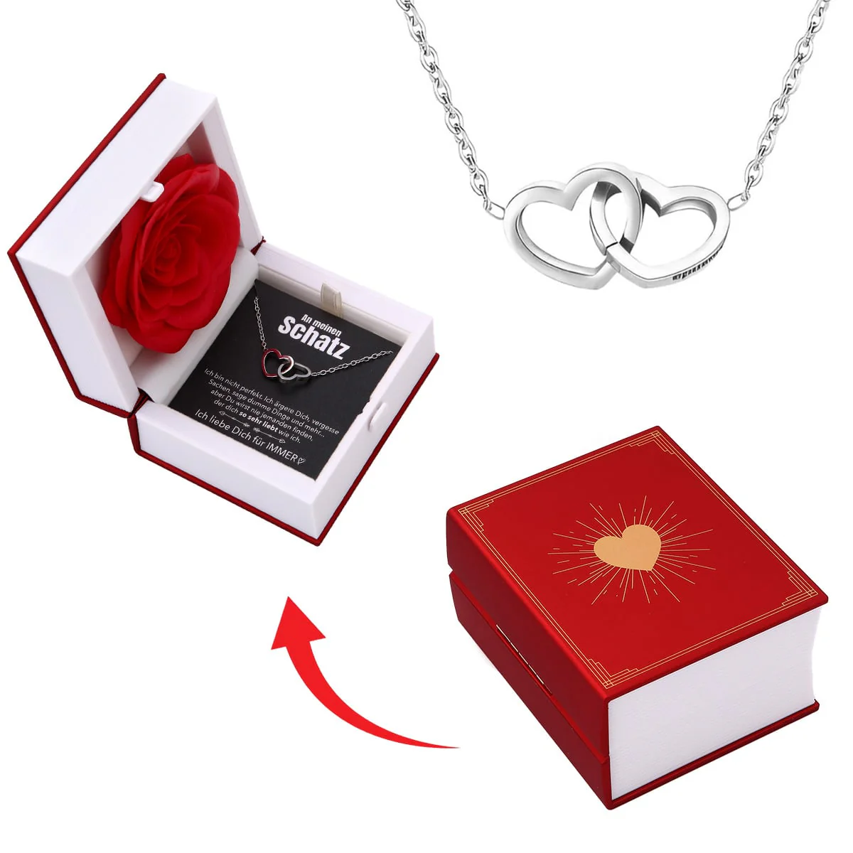 Buch Rosenbox mit Doppelherzkette - Image 5