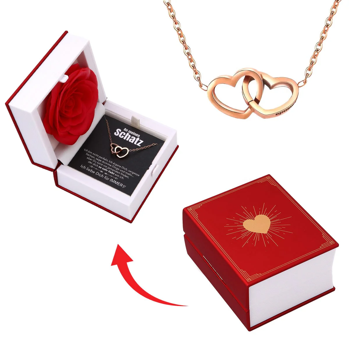 Buch Rosenbox mit Doppelherzkette - Image 6