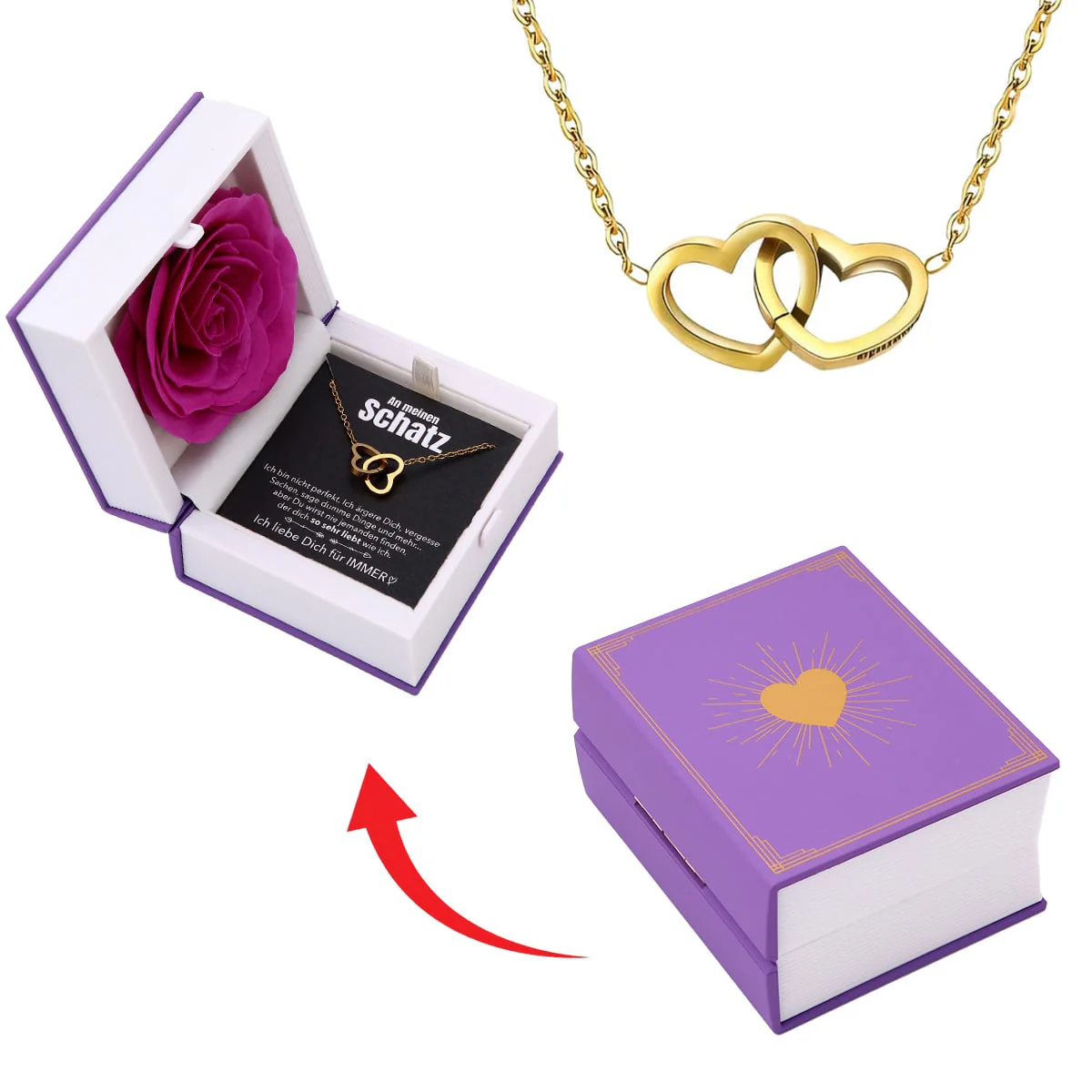 Buch Rosenbox mit Doppelherzkette - Image 7