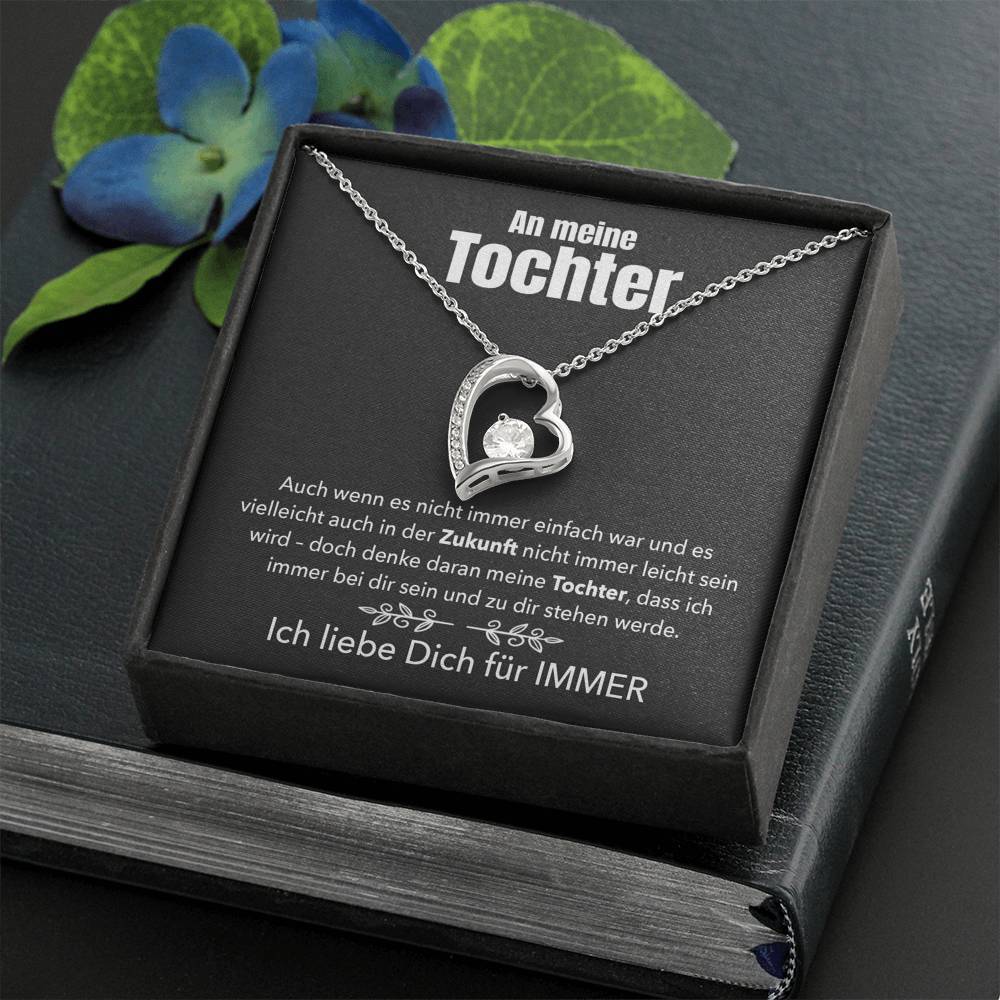 14k Weißgold Ausführung Herz-Halskette - An meine Tochter - Image 10