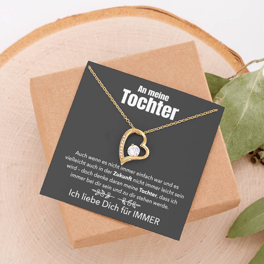 14k Weißgold Ausführung Herz-Halskette - An meine Tochter - Image 11