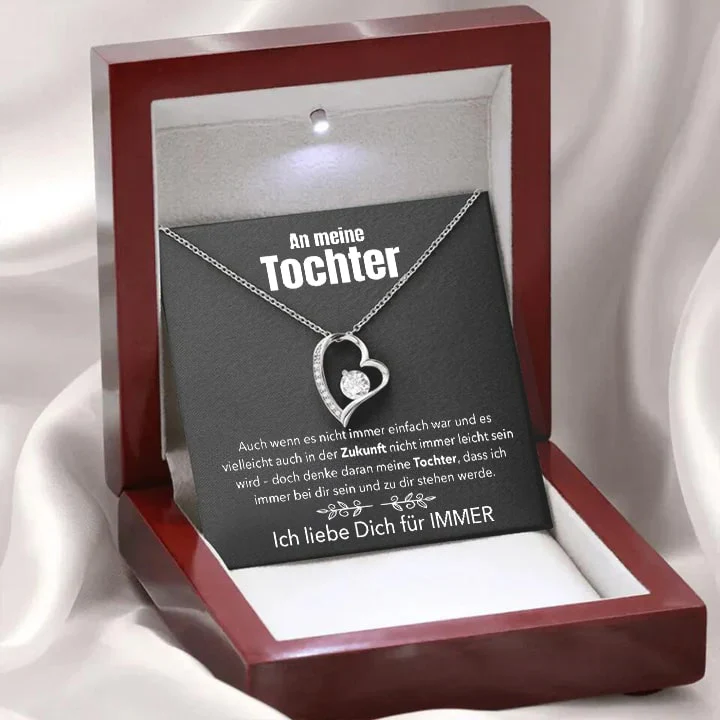 14k Weißgold Ausführung Herz-Halskette - An meine Tochter - Image 3