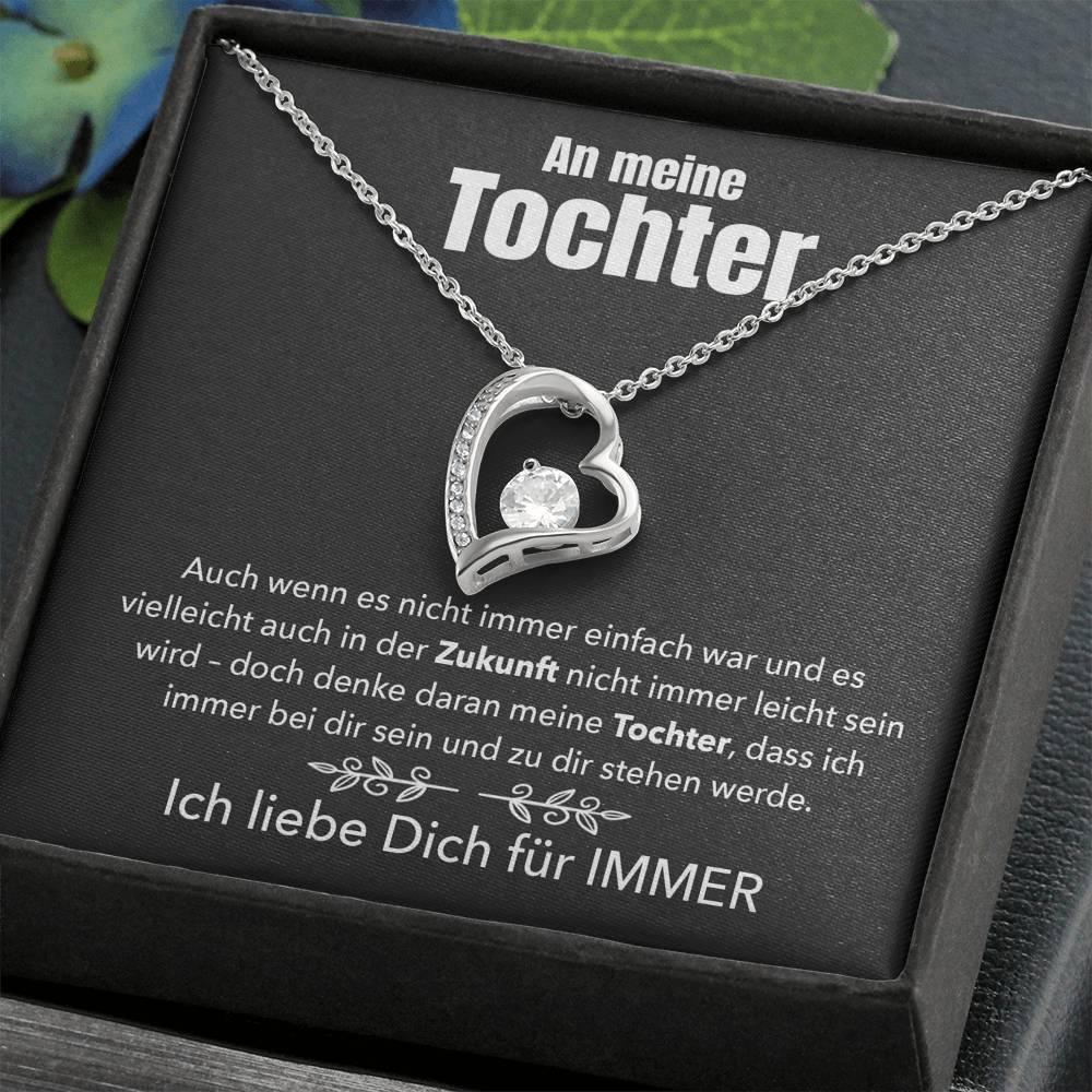 14k Weißgold Ausführung Herz-Halskette - An meine Tochter - Image 5