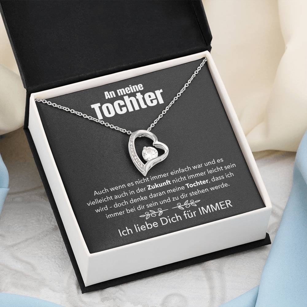 14k Weißgold Ausführung Herz-Halskette - An meine Tochter - Image 6