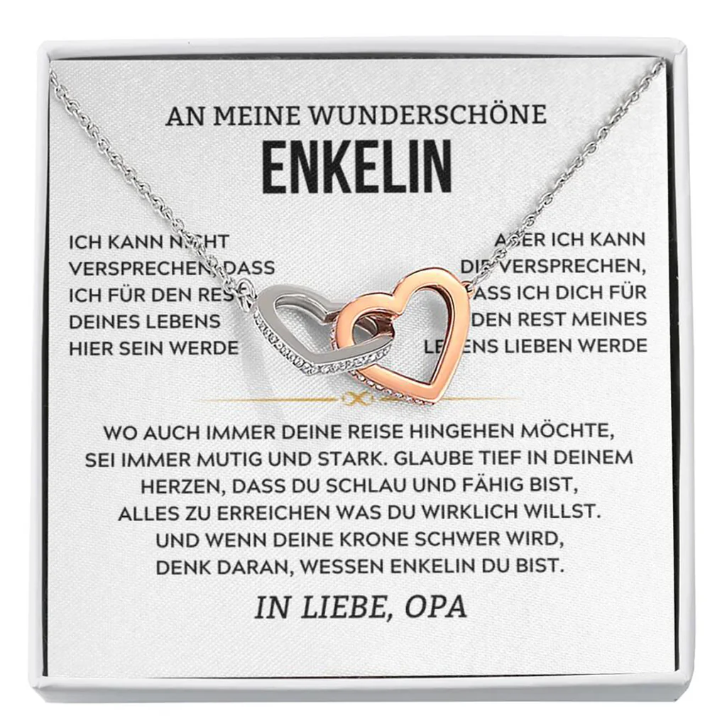 14k Roségold Ausführung Herz-Halskette - An meine wunderschöne Enkelin - Image 13