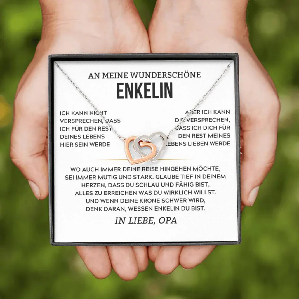 14k Roségold Ausführung Herz-Halskette - An meine wunderschöne Enkelin - Image 14