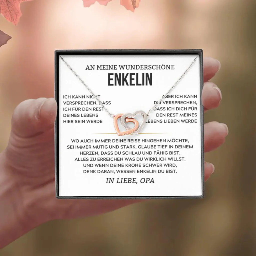 14k Roségold Ausführung Herz-Halskette - An meine wunderschöne Enkelin - Image 17