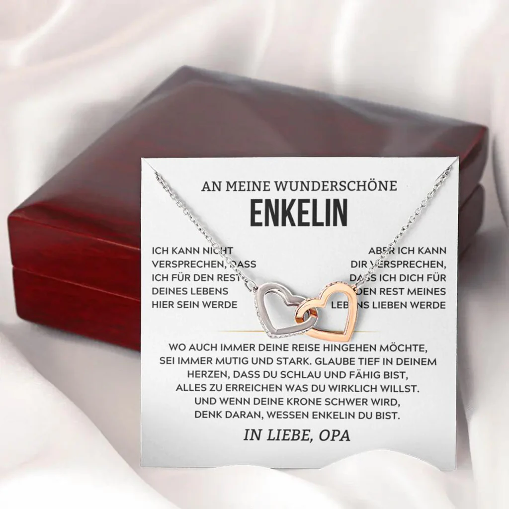 14k Roségold Ausführung Herz-Halskette - An meine wunderschöne Enkelin - Image 21