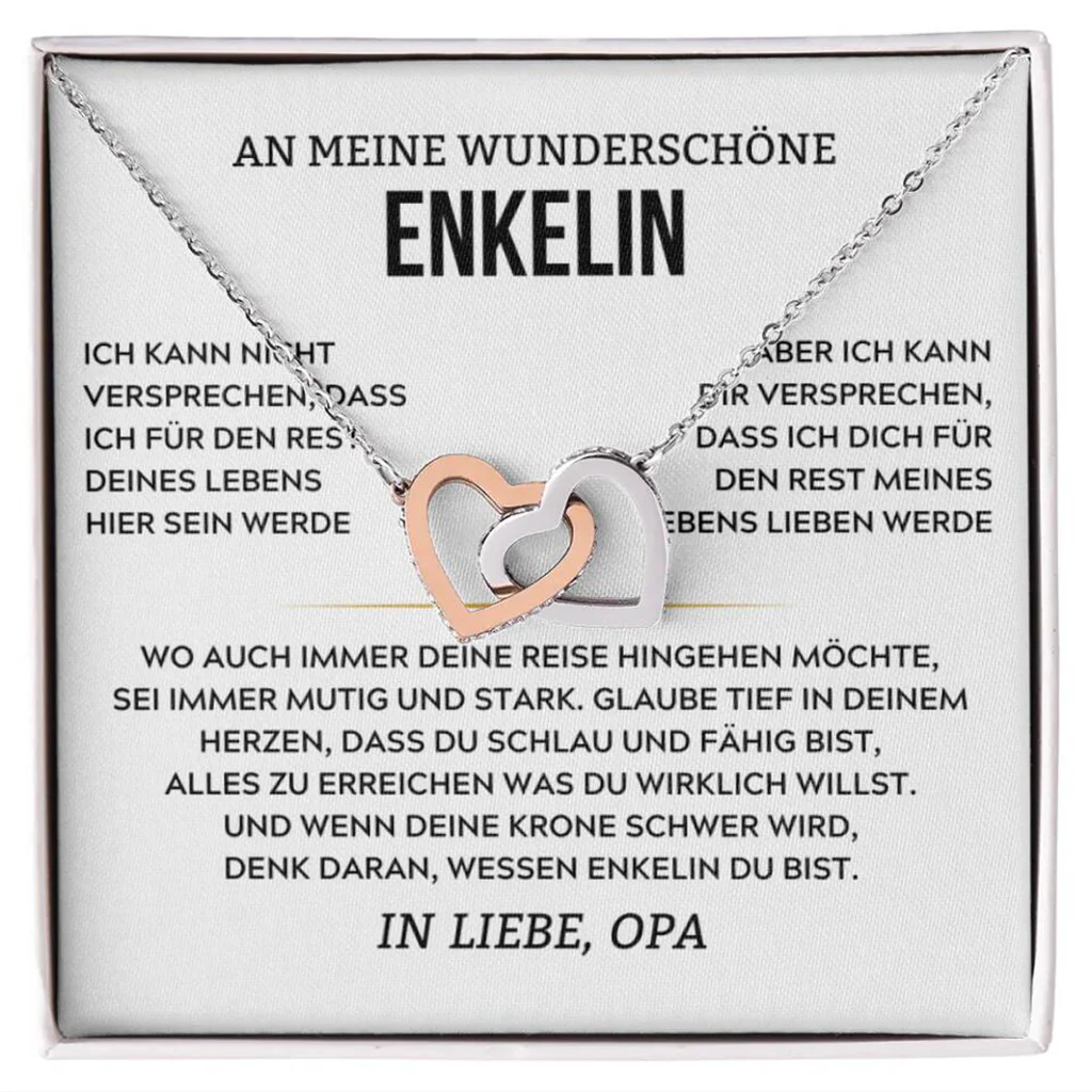 14k Roségold Ausführung Herz-Halskette - An meine wunderschöne Enkelin - Image 6