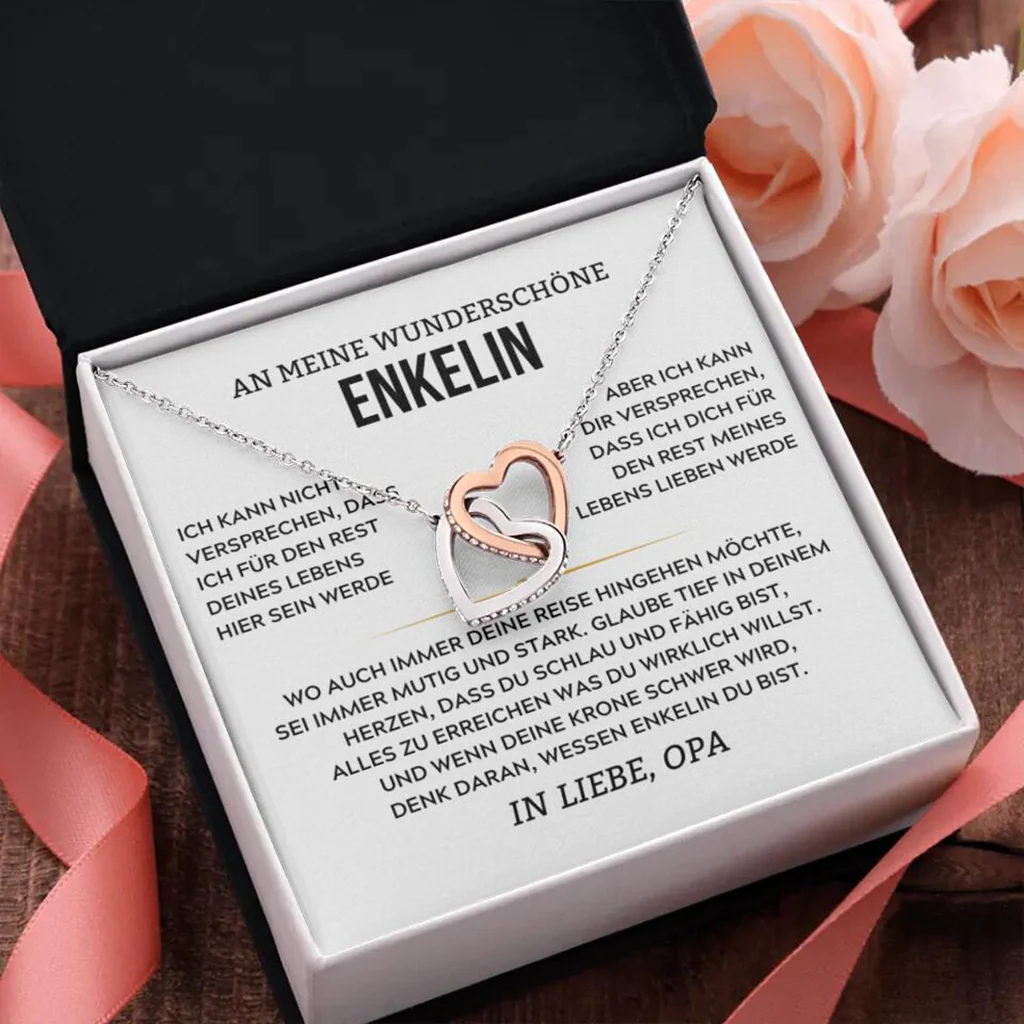 14k Roségold Ausführung Herz-Halskette - An meine wunderschöne Enkelin - Image 8