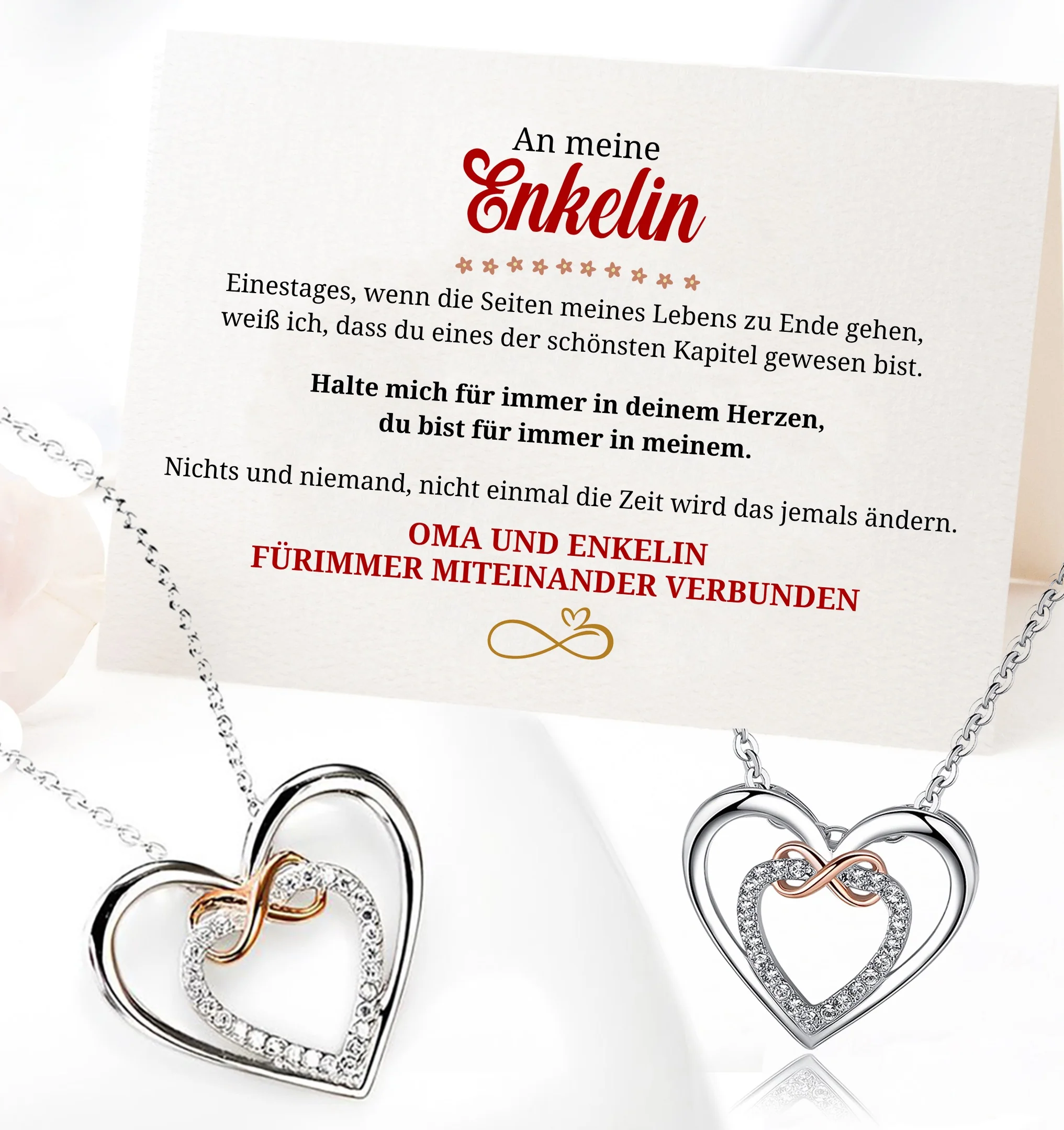 S925 Sterling Silber Herz Halskette - An meine Enkelin
