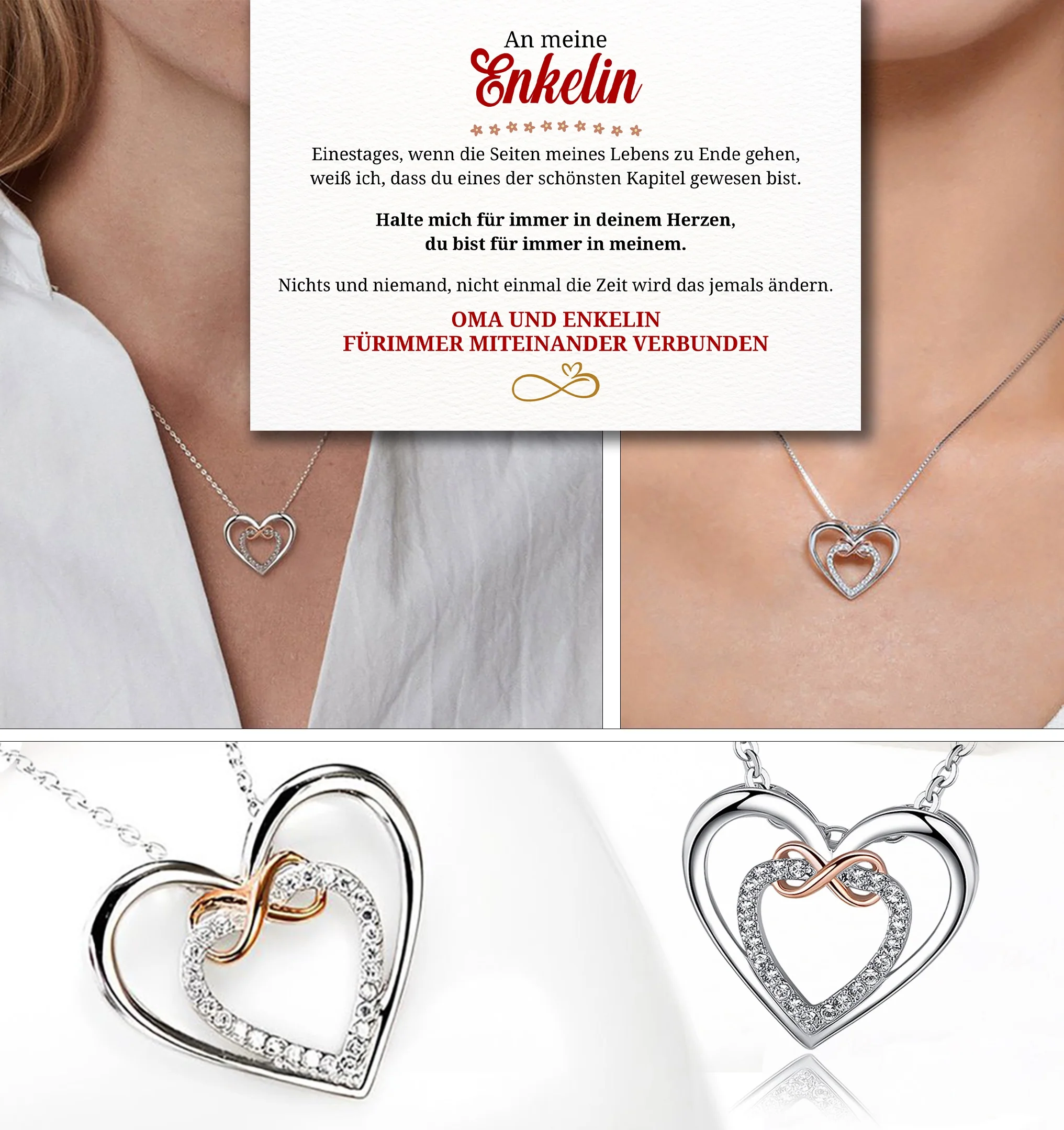 S925 Sterling Silber Herz Halskette - An meine Enkelin - Image 4