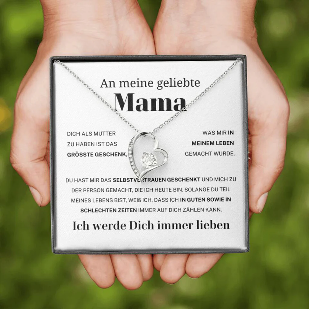 14k Weißgold Ausführung Herz Halskette - An meine geliebte Mama - Image 20