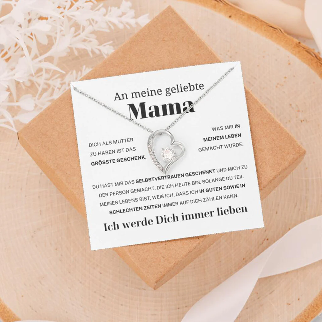 14k Weißgold Ausführung Herz Halskette - An meine geliebte Mama - Image 23