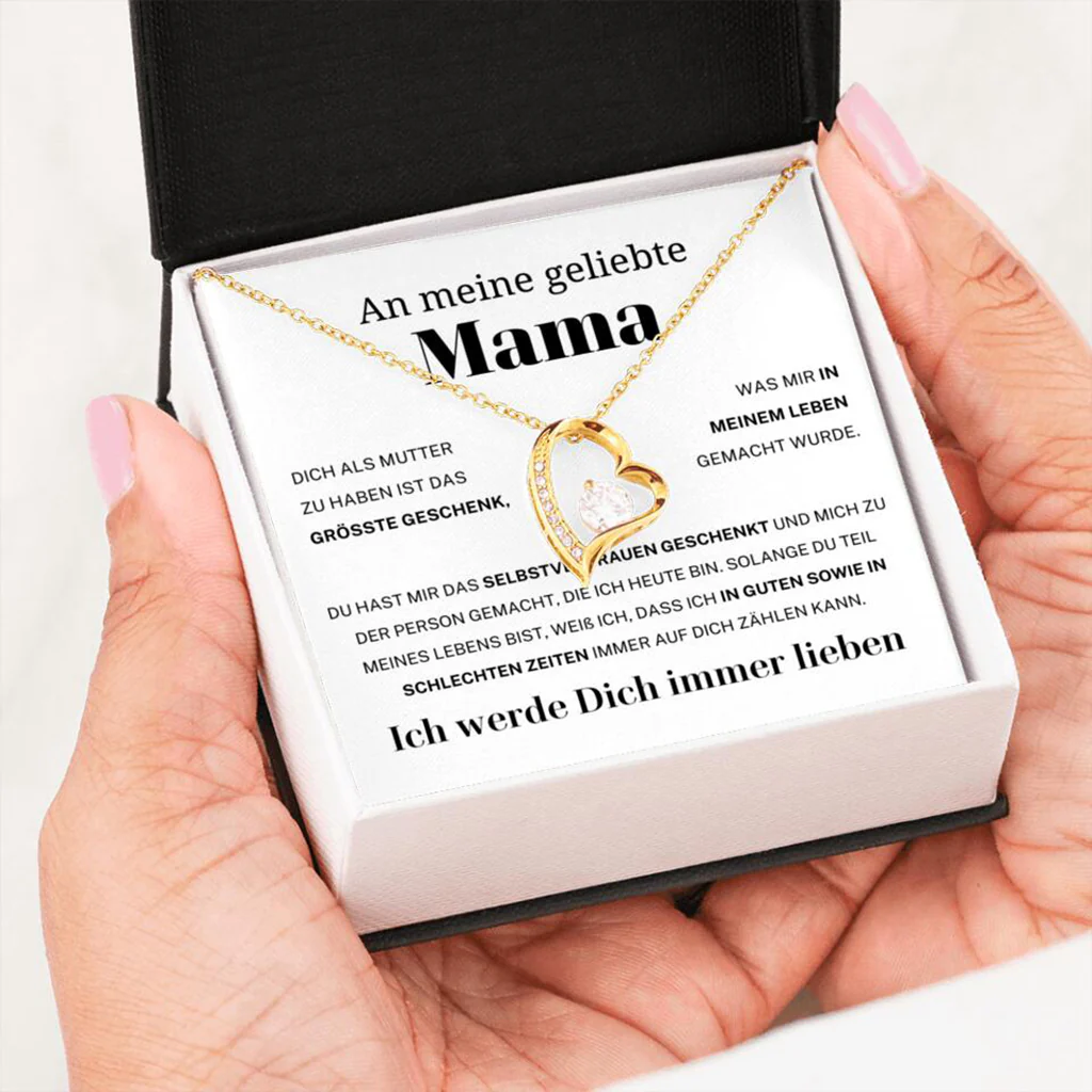 14k Weißgold Ausführung Herz Halskette - An meine geliebte Mama - Image 25