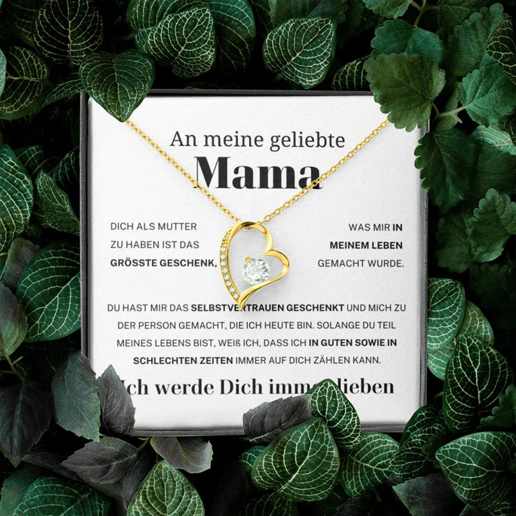 14k Weißgold Ausführung Herz Halskette - An meine geliebte Mama - Image 26