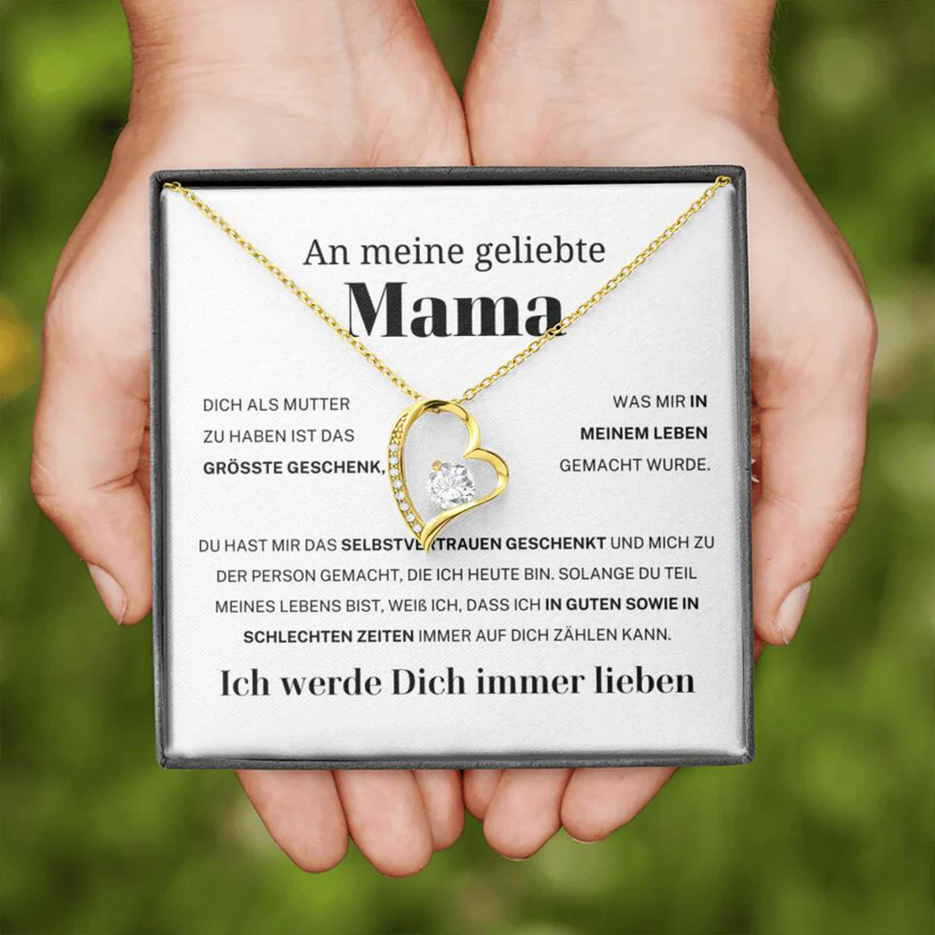 14k Weißgold Ausführung Herz Halskette - An meine geliebte Mama - Image 27