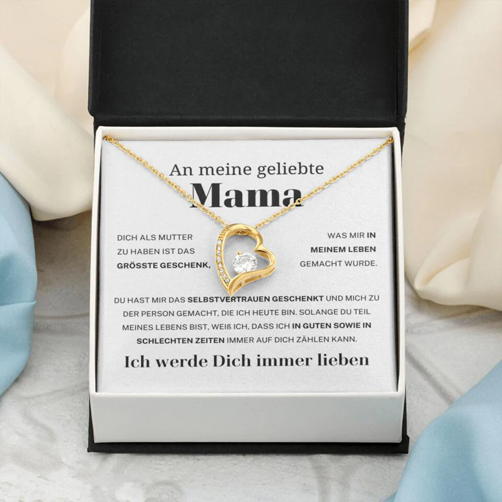 14k Weißgold Ausführung Herz Halskette - An meine geliebte Mama - Image 28