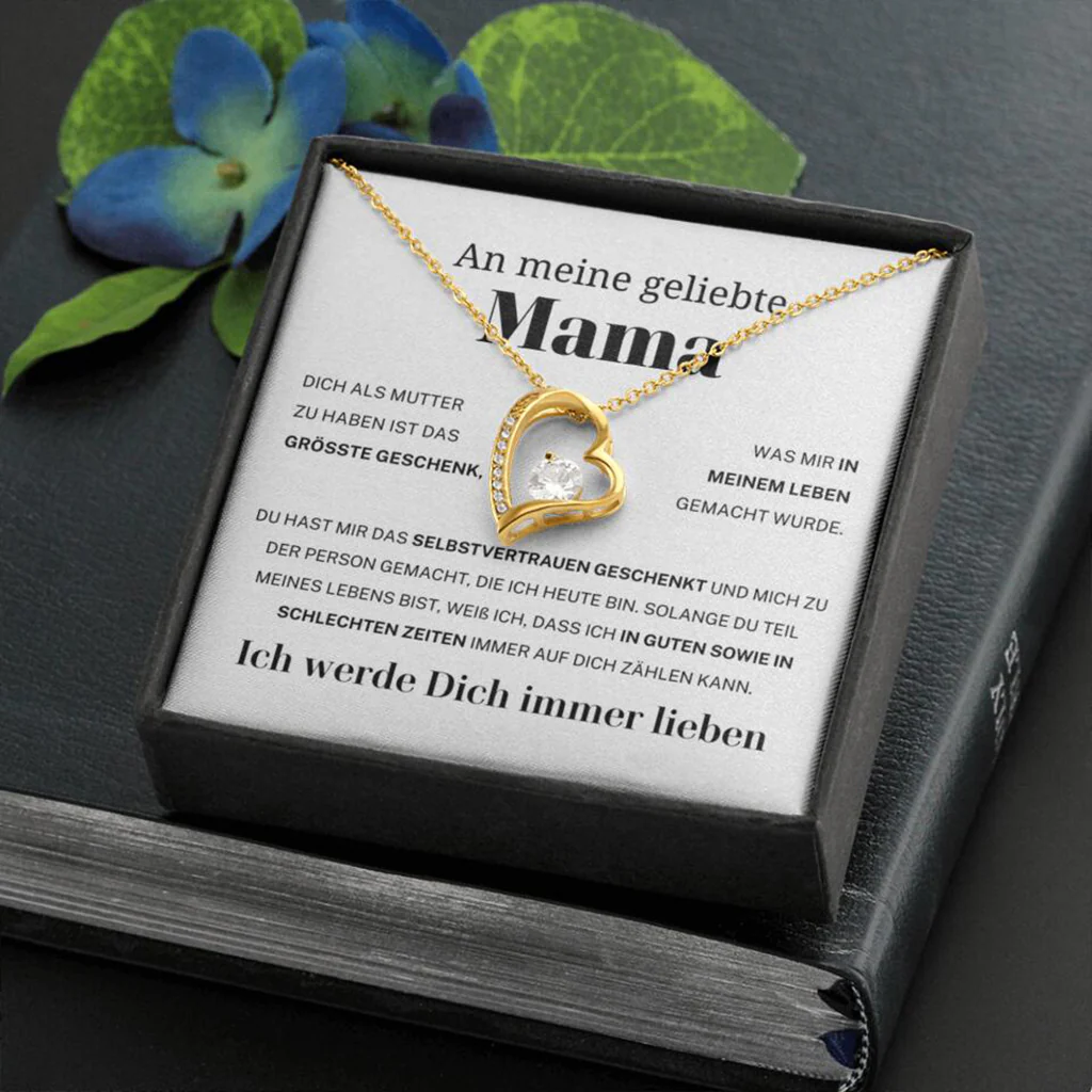 14k Weißgold Ausführung Herz Halskette - An meine geliebte Mama - Image 29