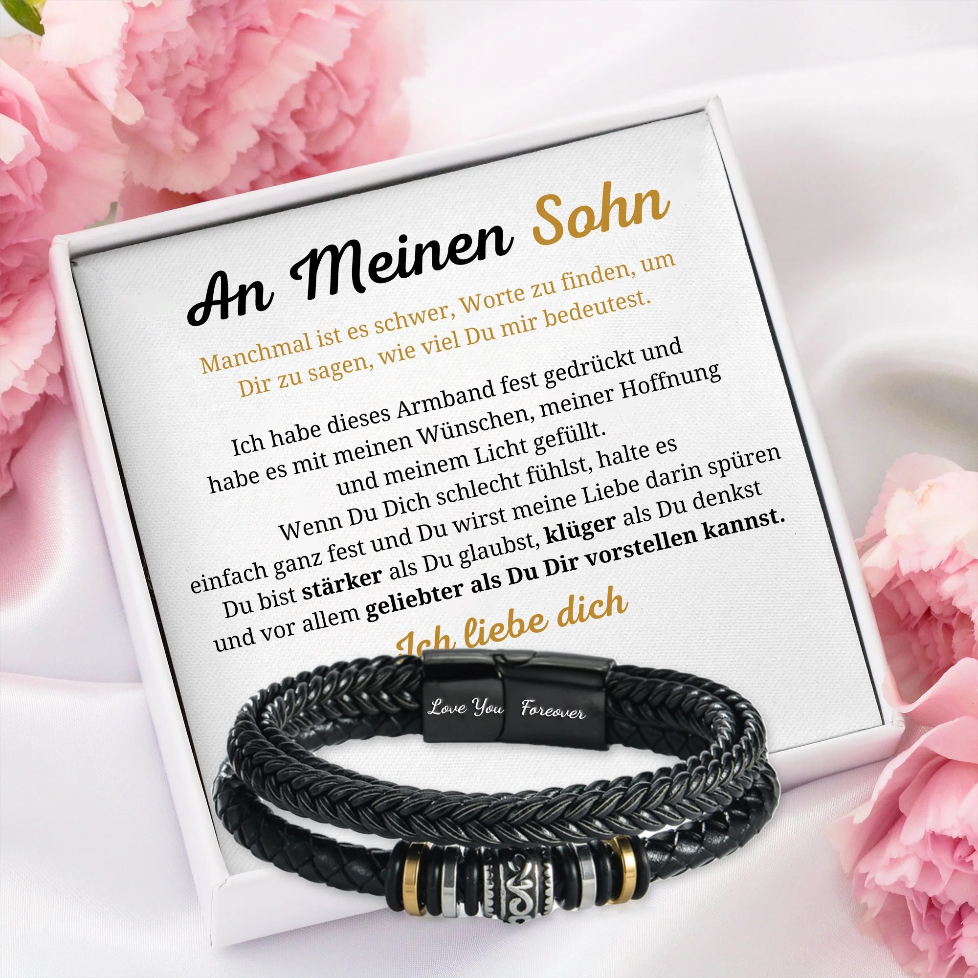 An meinen Sohn - Ich liebe dich - Herren Lederarmband - Image 3