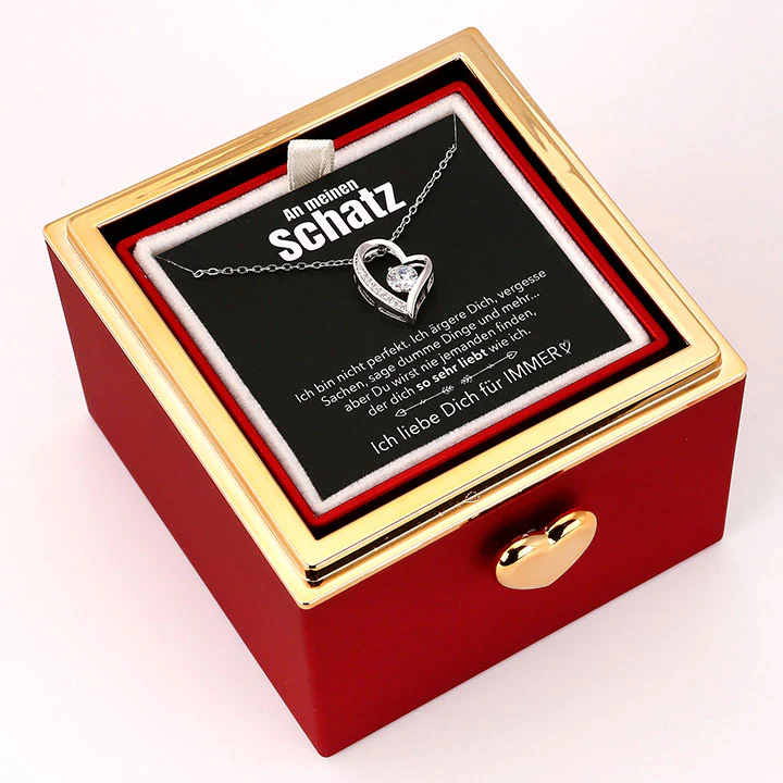 Überraschung-Rosenbox mit 14k Herz-Herzkette & Notiz - Image 17