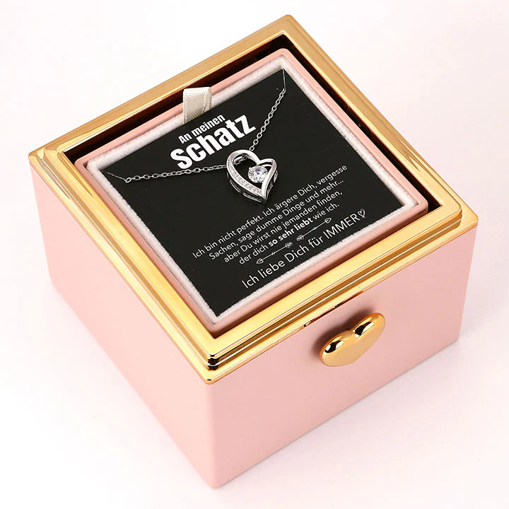 Überraschung-Rosenbox mit 14k Herz-Herzkette & Notiz - Image 19