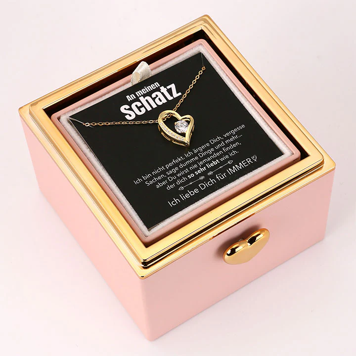 Überraschung-Rosenbox mit 14k Herz-Herzkette & Notiz - Image 20