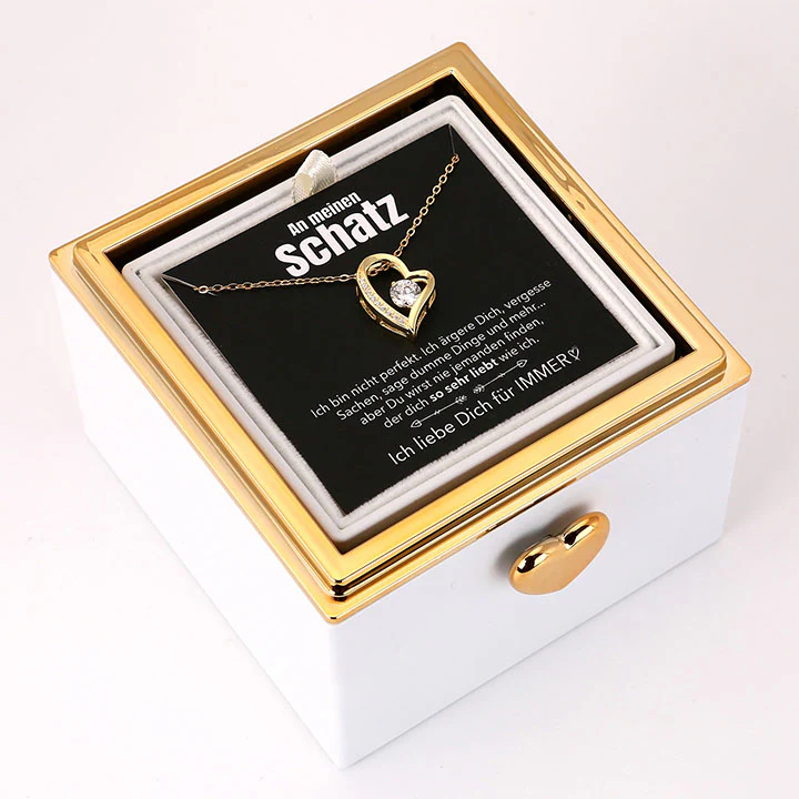 Überraschung-Rosenbox mit 14k Herz-Herzkette & Notiz - Image 22