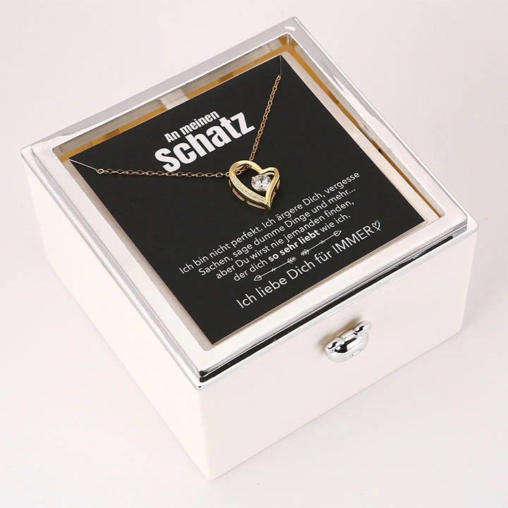 Überraschung-Rosenbox mit 14k Herz-Herzkette & Notiz - Image 24