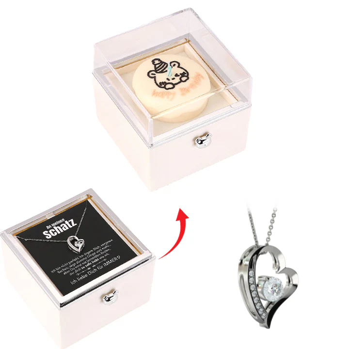 Überraschung-Rosenbox mit 14k Herz-Herzkette & Notiz - Image 7