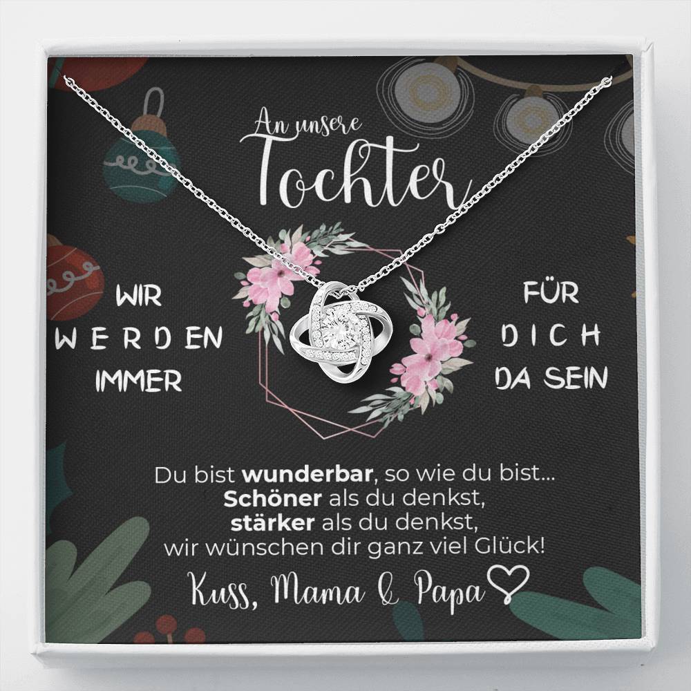 Weißgold Ausführung Halskette - An meine Tochter von Mama & Papa - Weihnachtsgeschenk - Image 3