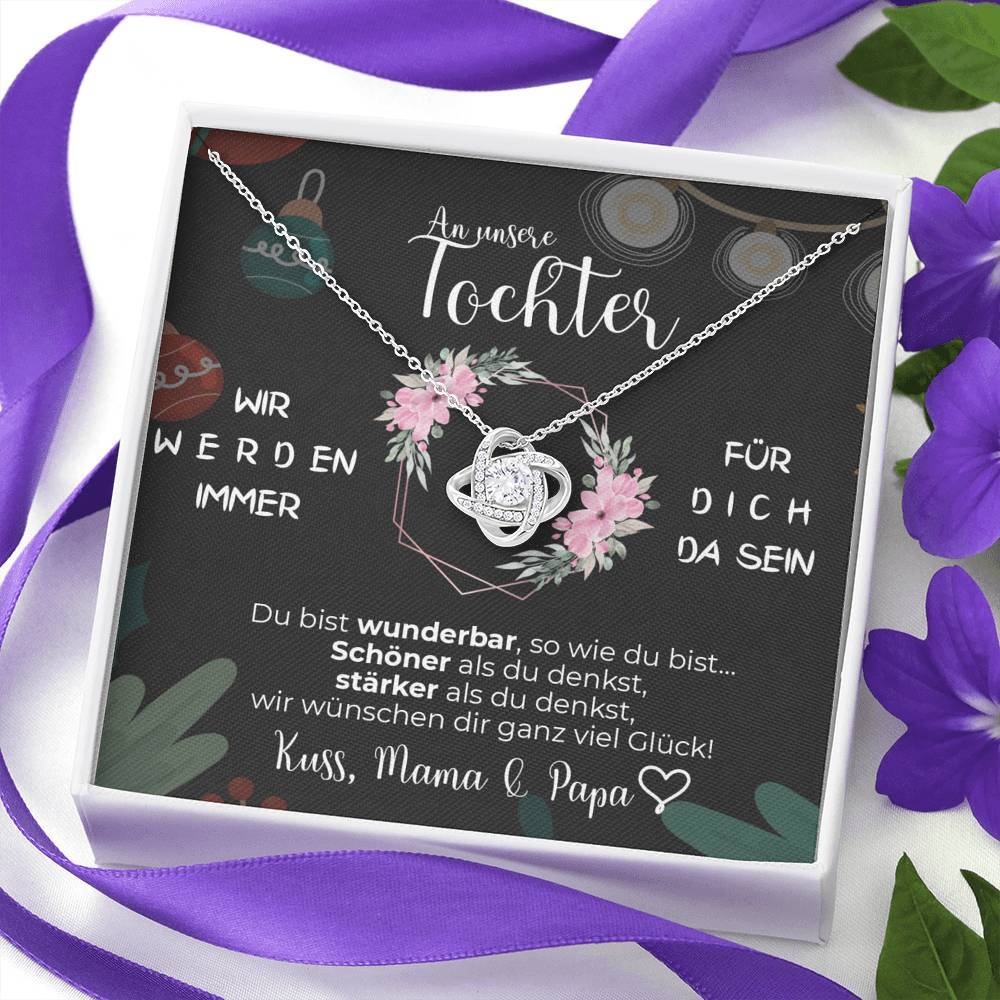 Weißgold Ausführung Halskette - An meine Tochter von Mama & Papa - Weihnachtsgeschenk - Image 5