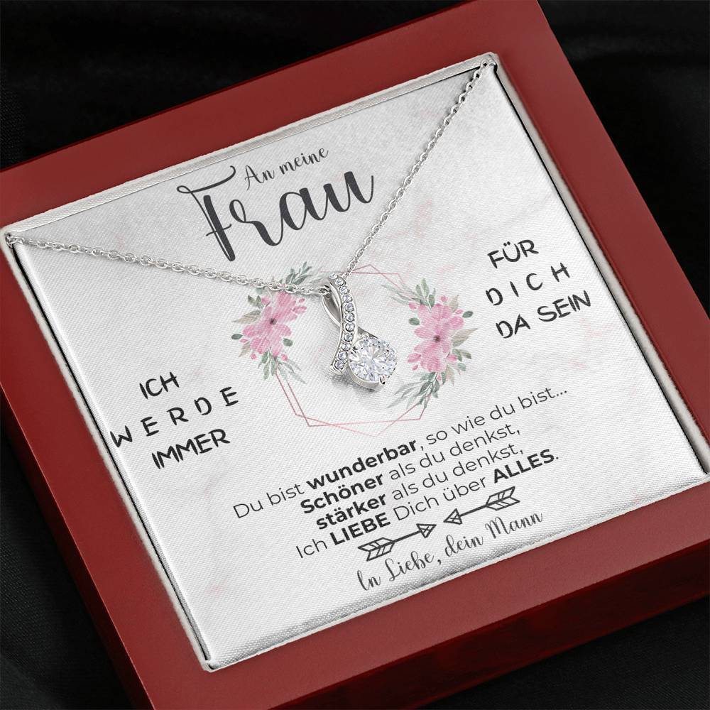 Weißgold Ausführung Halskette - An meine Frau - Rosen - Image 5