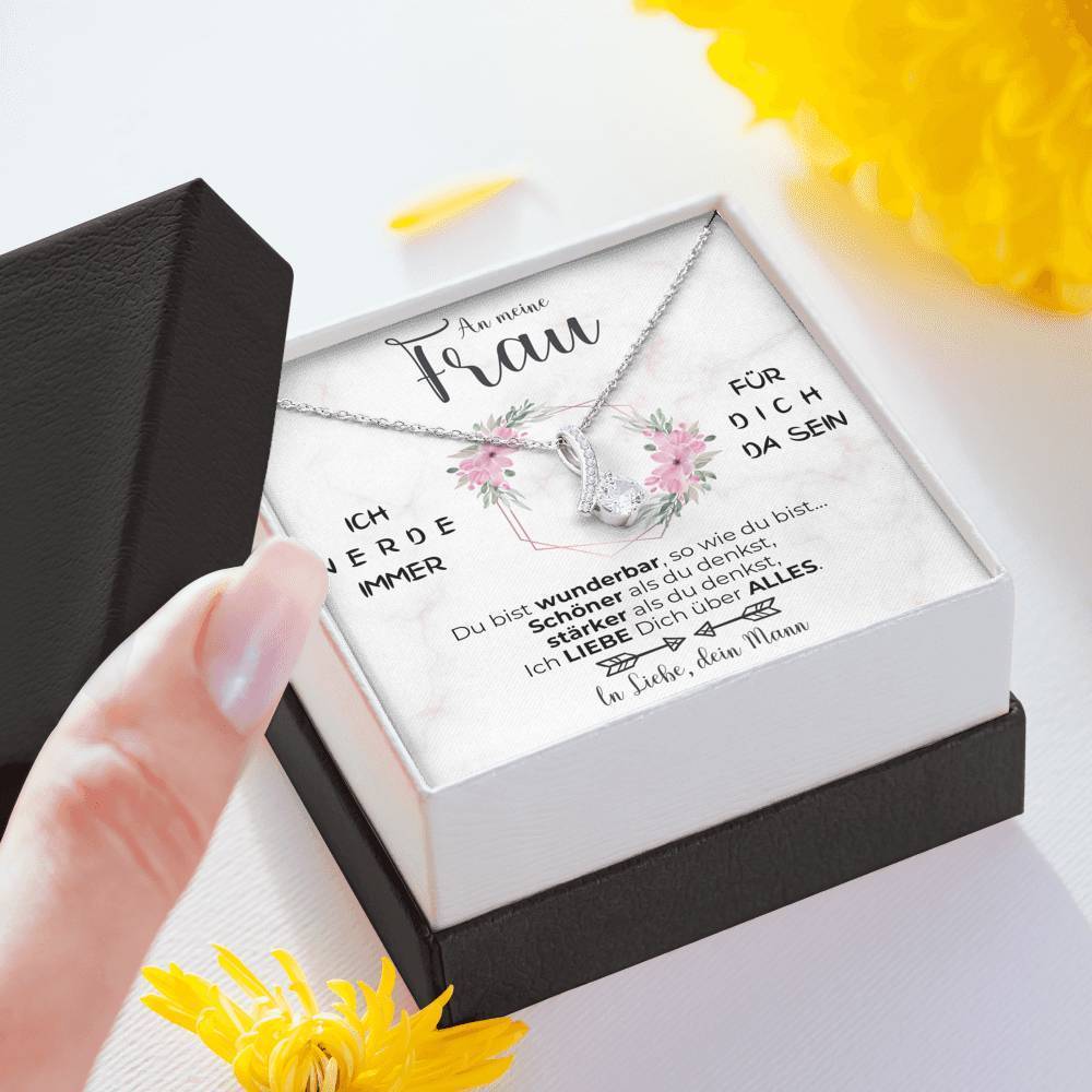 Weißgold Ausführung Halskette - An meine Frau - Rosen - Image 7