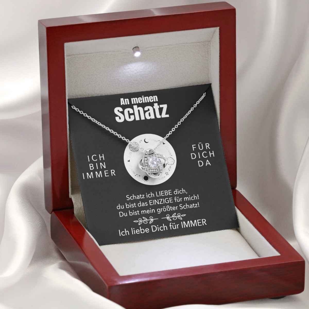Weißgold Ausführung Halskette - An meinen Schatz - Ich liebe Dich - Image 3