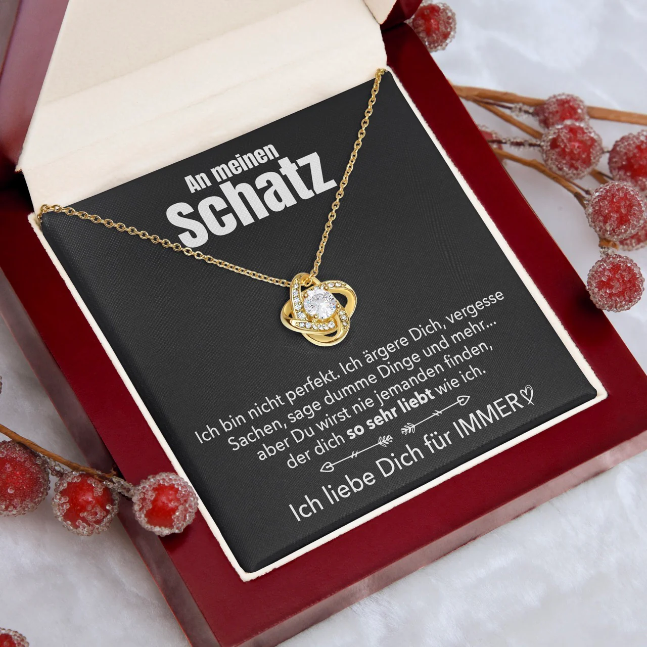 14k Weißgold Knoten Halskette - An meinen Schatz - Image 10
