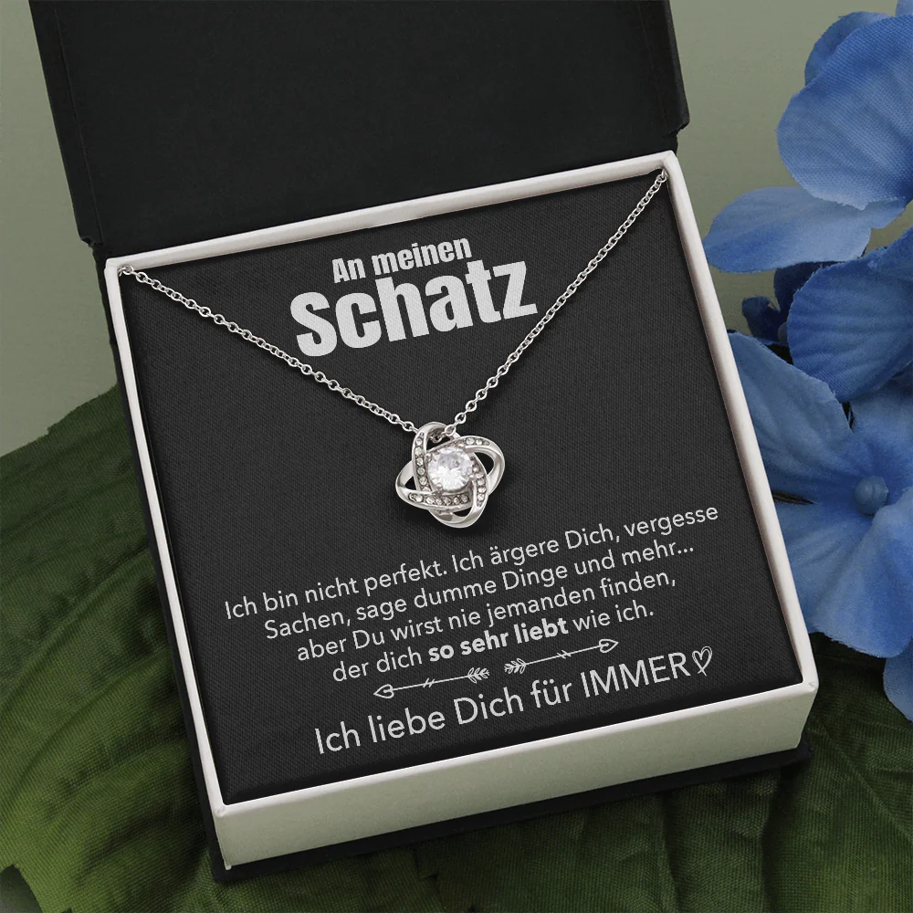 14k Weißgold Knoten Halskette - An meinen Schatz - Image 11