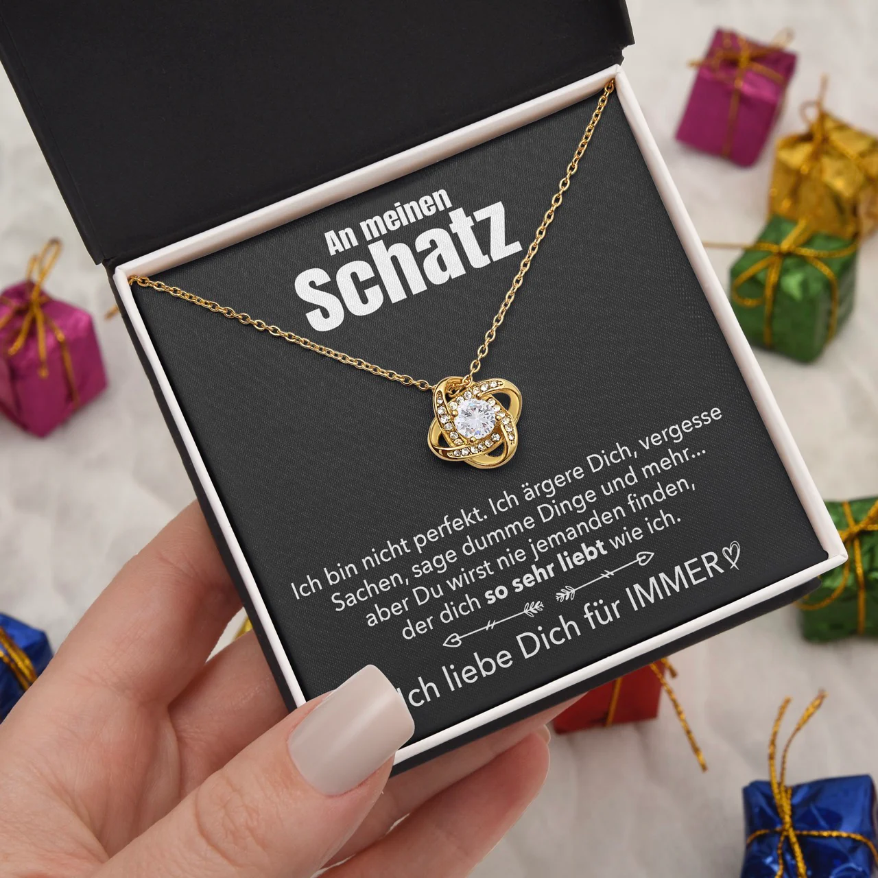 14k Weißgold Knoten Halskette - An meinen Schatz - Image 15