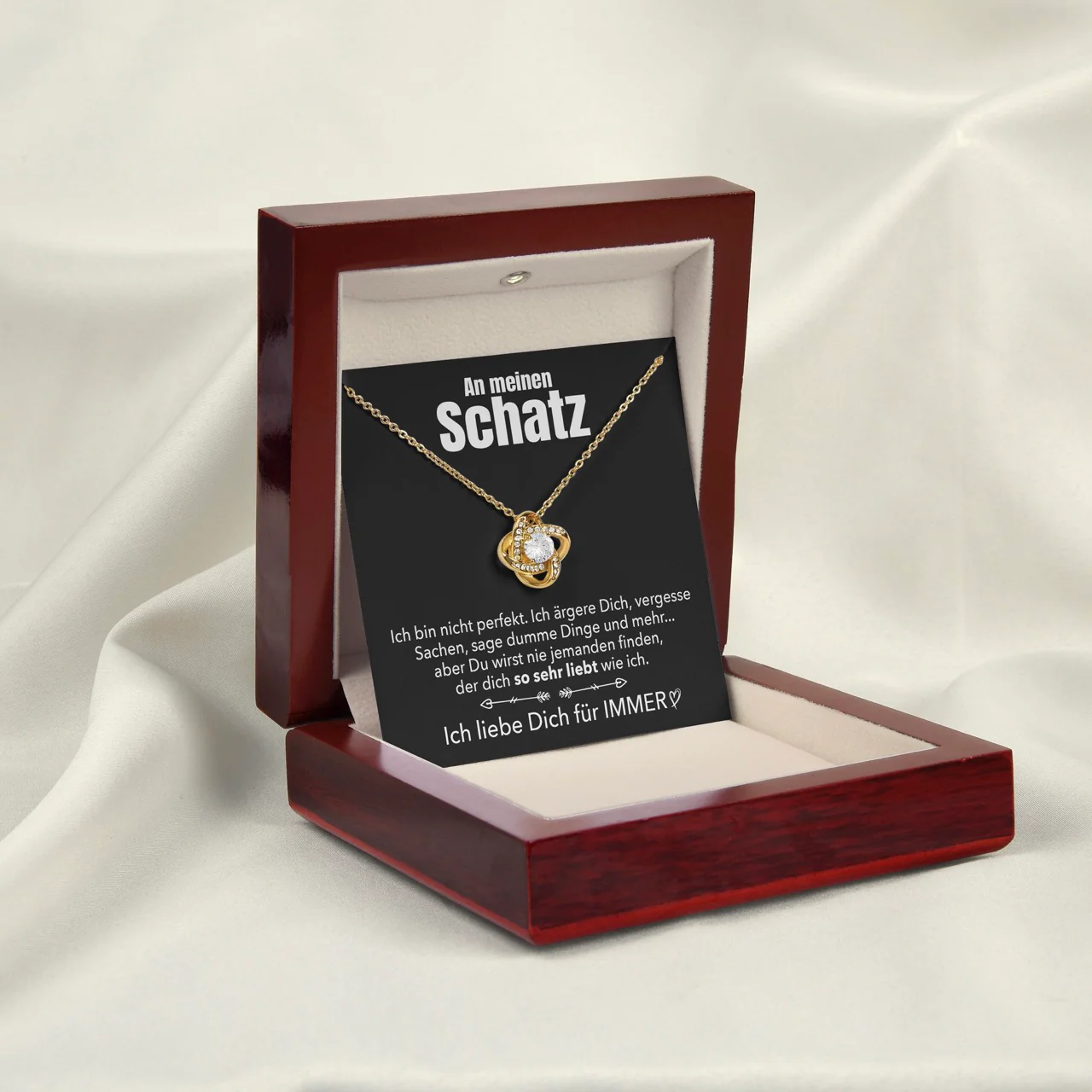 14k Weißgold Knoten Halskette - An meinen Schatz - Image 19