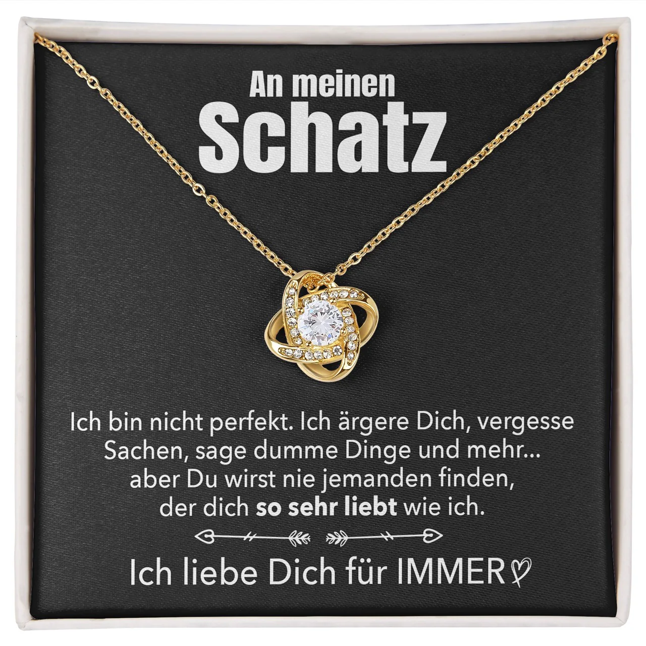 14k Weißgold Knoten Halskette - An meinen Schatz - Image 20