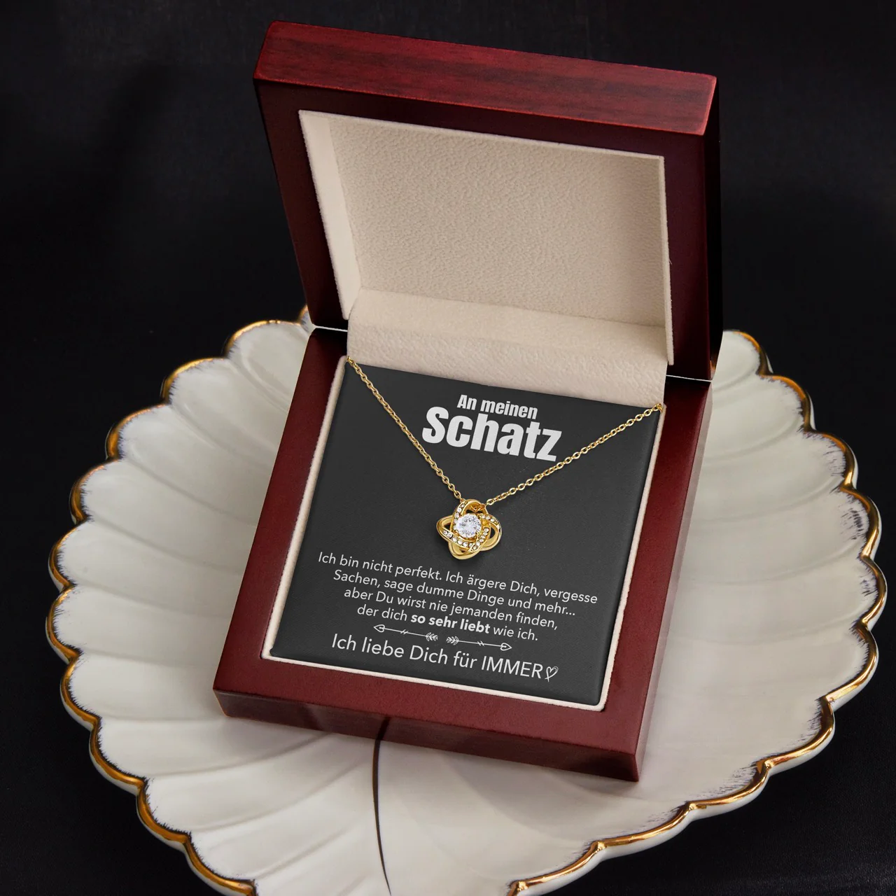 14k Weißgold Knoten Halskette - An meinen Schatz - Image 3
