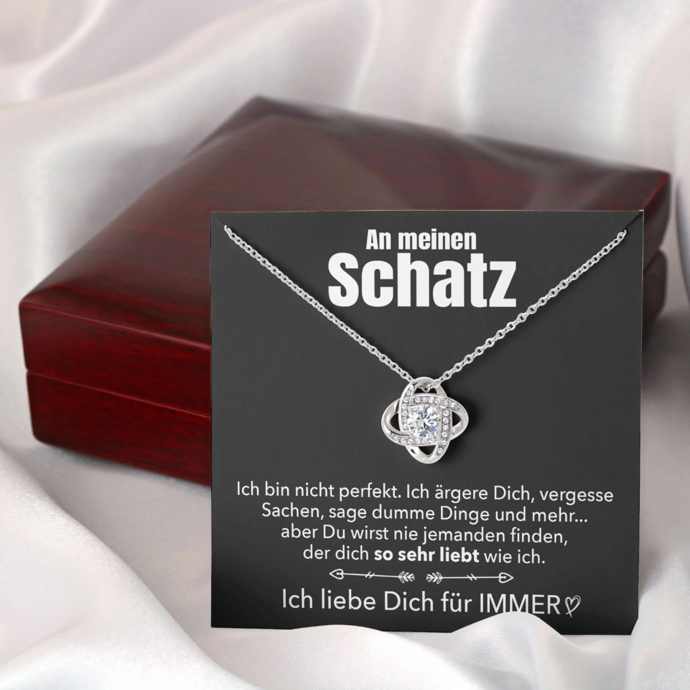 14k Weißgold Knoten Halskette - An meinen Schatz - Image 5