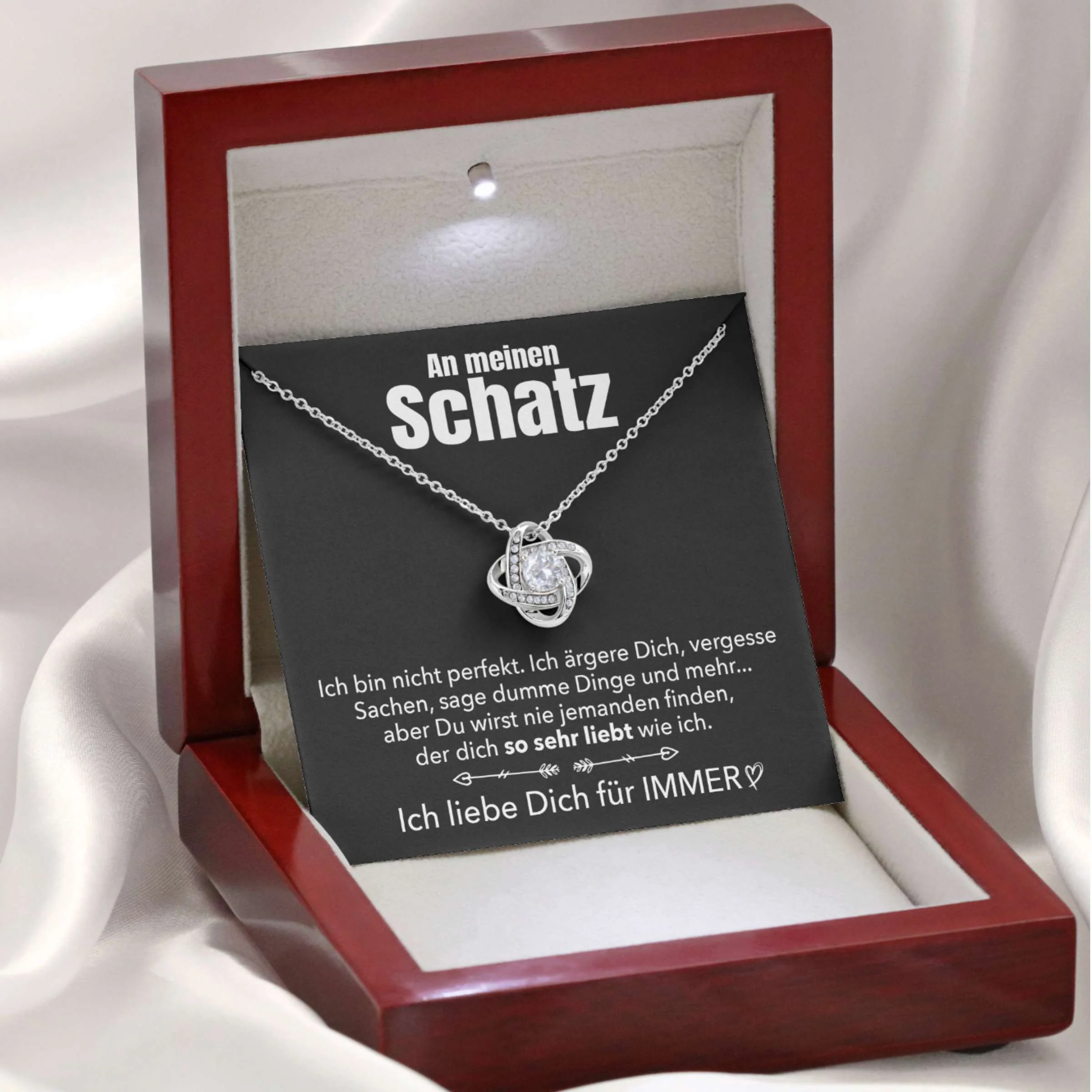 14k Weißgold Knoten Halskette - An meinen Schatz - Image 7