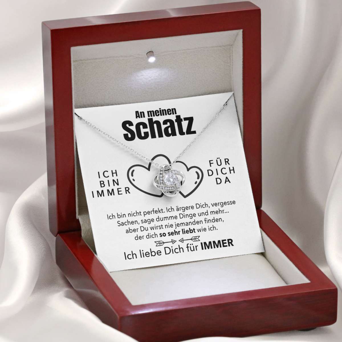 Weißgold Ausführung Halskette - An meinen Schatz - Ich liebe Dich - Image 2