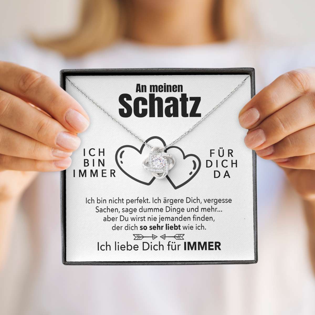 Weißgold Ausführung Halskette - An meinen Schatz - Ich liebe Dich - Image 3
