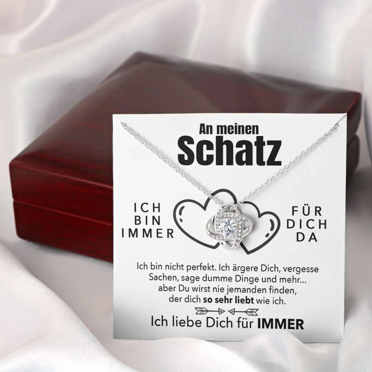 Weißgold Ausführung Halskette - An meinen Schatz - Ich liebe Dich - Image 4