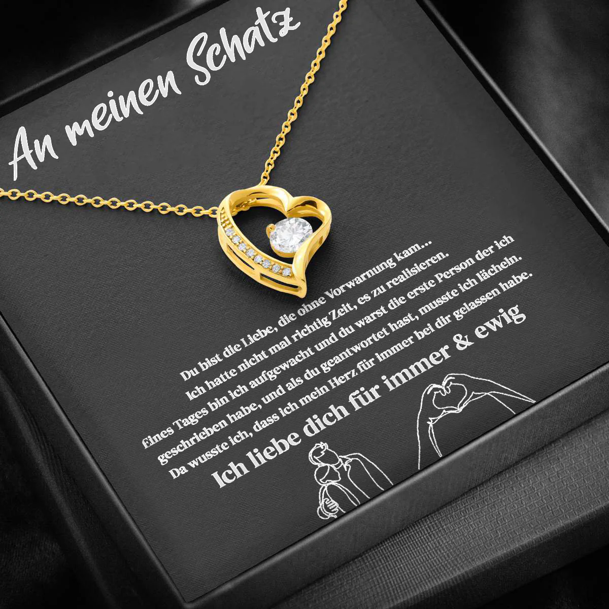 14k Weißgold Ausführung Halskette - An meinen Schatz - Image 3